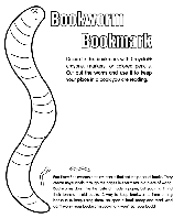 Bookworm Bookmark coloring page