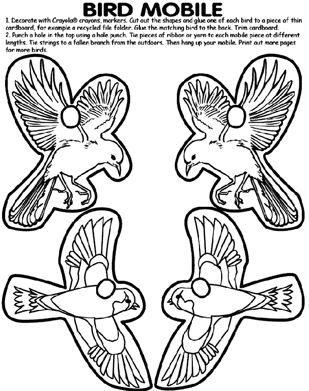 Bird Mobile coloring page