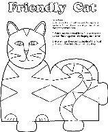 Friendly Cat Stand coloring page
