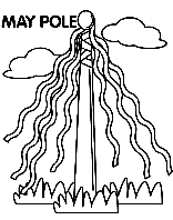 Maypole coloring page