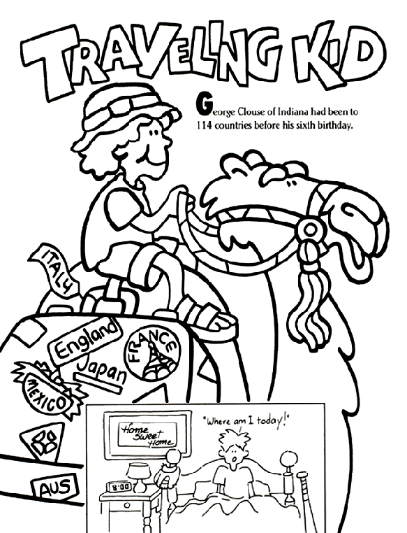 Traveling Kid coloring page