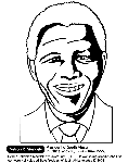South Africa President - Nelson Mandela coloring page