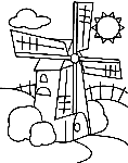 Windmill coloring page
