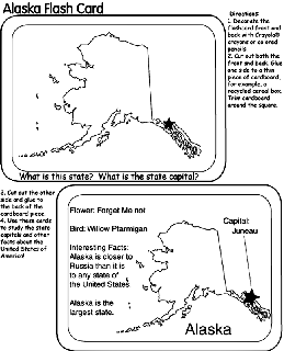 US State Flash Cards - Alaska coloring page