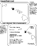 US State Flash Cards - Hawaii coloring page