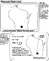 US State Flash Cards - Wisconsin coloring page