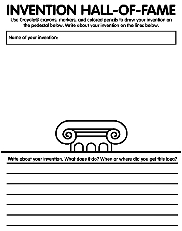 Inventor Hall of Fame coloring page