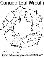 Canada Leaf Wreath coloring page