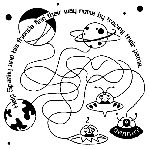 Sparky's Space Maze coloring page