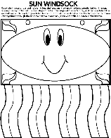 Sun Windsock coloring page