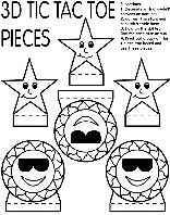 3D Tic - Tac - Toe Pieces coloring page