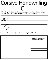 Writing Cursive C coloring page