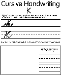 Writing Cursive K coloring page
