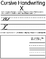 Writing Cursive X coloring page