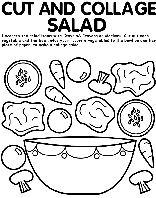 Cut and Collage Salad coloring page