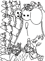Sledding in the Snow coloring page