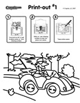Driving coloring page