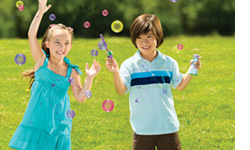 Colored bubbles outlet