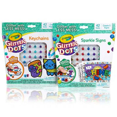 Crayola 72pc Glitter Dots PORTACHIAVI Craft Set-BUONE CONDIZIONI 
