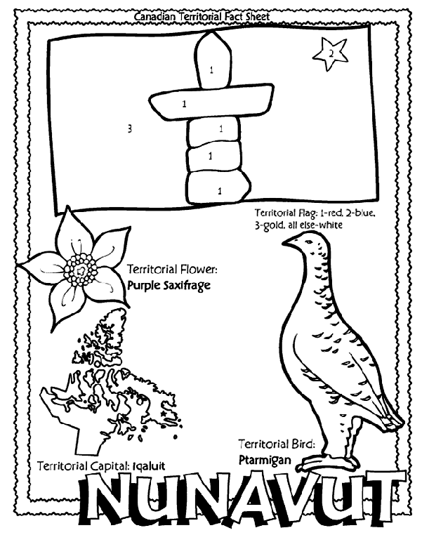 Canadian Territory - Nunavut coloring page